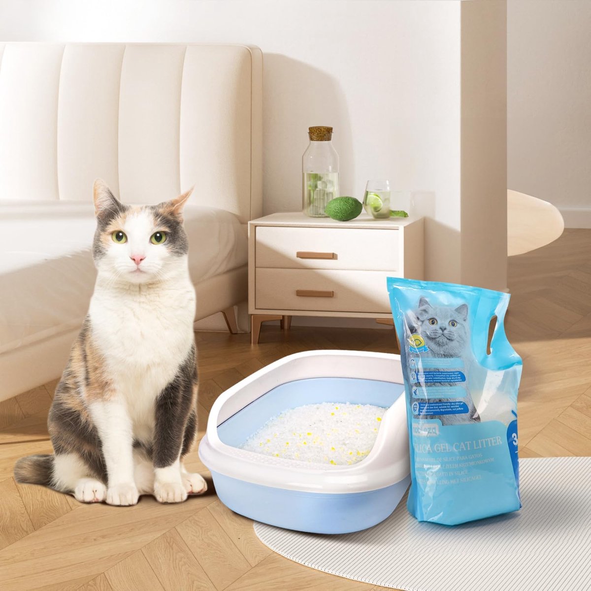 Miniatuur van productfoto 2 van Kattenbakvulling Kristal - Silica Gel - Geur Absorptie - Stofvrij en Klontvrij - 3.8 Liter