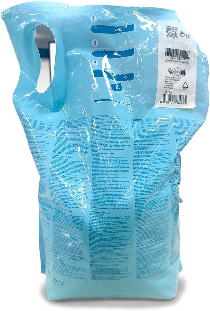 Miniatuur van productfoto 4 van Kattenbakvulling Kristal - Silica Gel - Geur Absorptie - Stofvrij en Klontvrij - 3.8 Liter