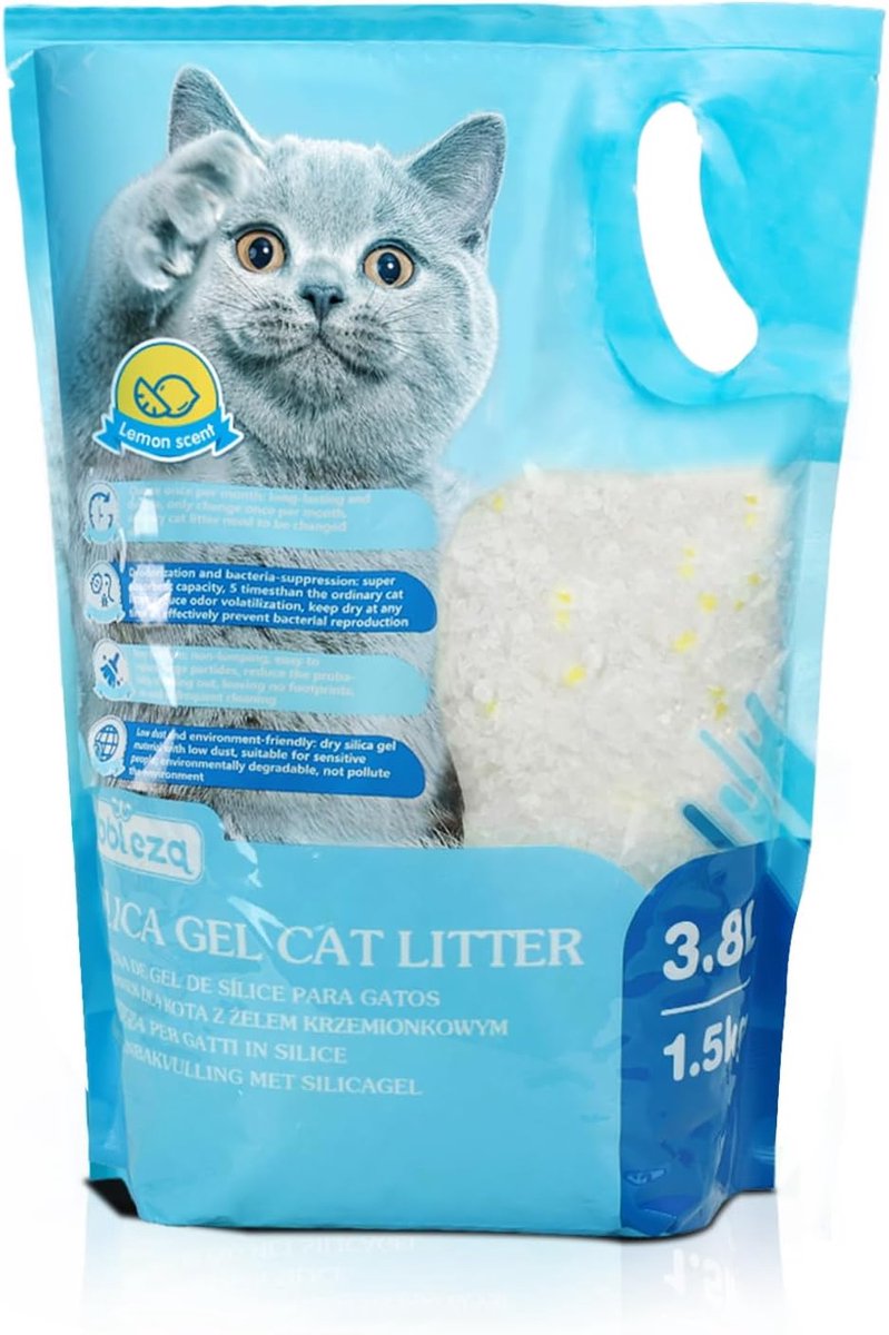 Miniatuur van productfoto 5 van Kattenbakvulling Kristal - Silica Gel - Geur Absorptie - Stofvrij en Klontvrij - 3.8 Liter