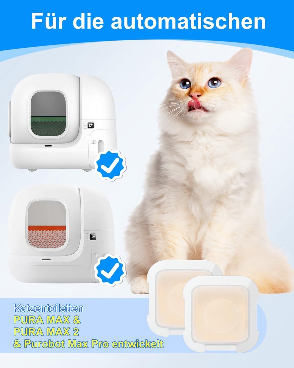 Miniatuur van productfoto 5 van Geurvernietiger voor kattenbak - Geurcontrole - Frisse Lucht - Zelfreinigend ontwerp - 4 stuks - Wit