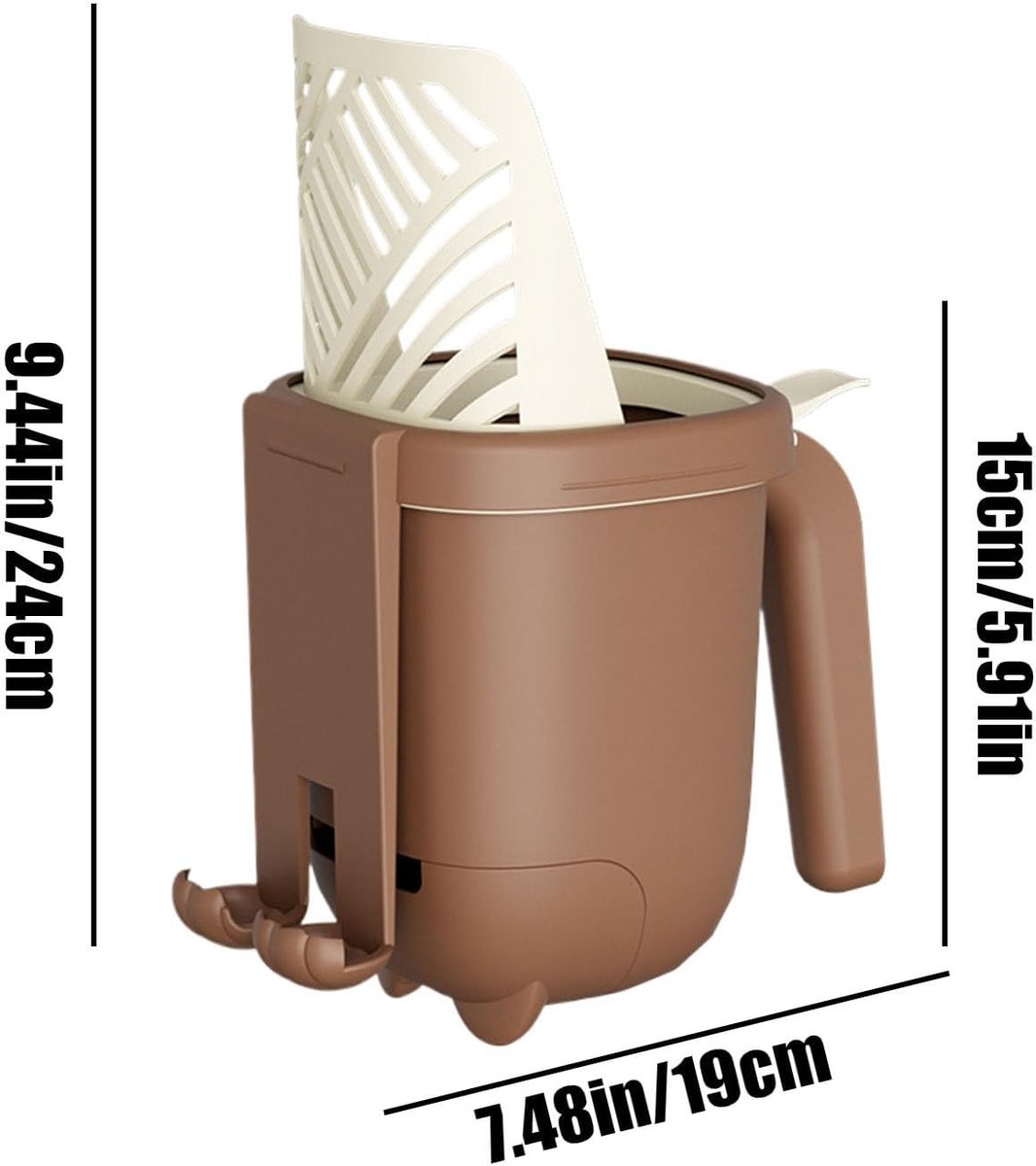 Miniatuur van productfoto 6 van Kattenbakschep met houder - Schep en emmer - Kattenbak reinigen - Geïntegreerde zakdispenser - 25 x 20 x 16 cm