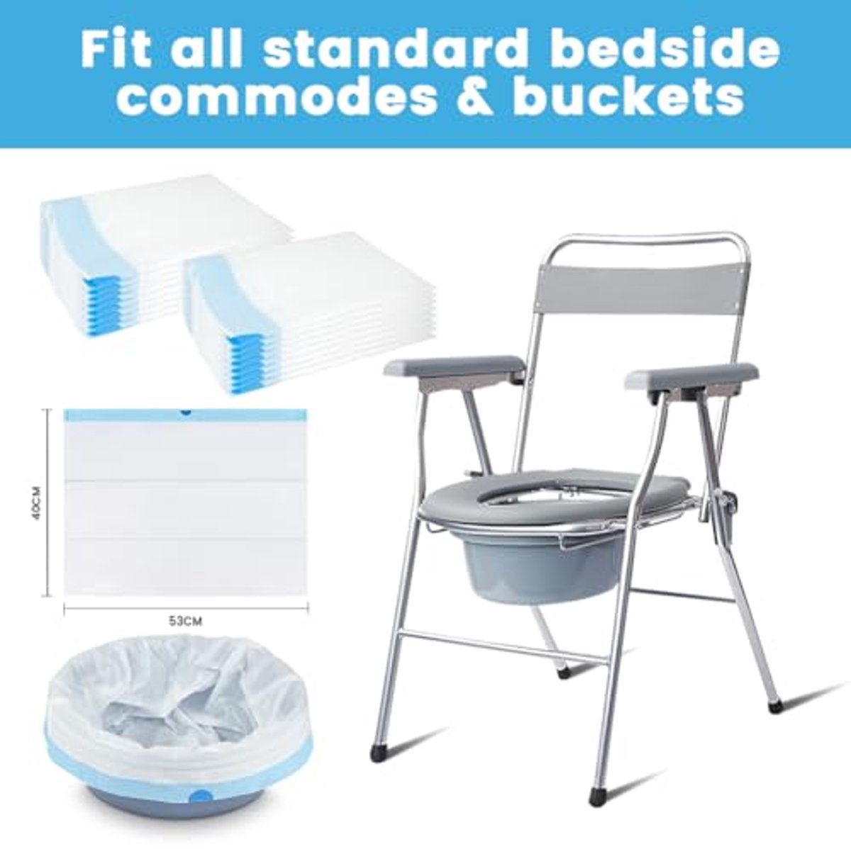 Miniatuur van productfoto 4 van Wegwerp Toiletzakken - Draagbare Toilet Hulpmiddelen - Hygiënisch Afval Beheer - Met Trekkoord - 20 Stuks - Niet Van Toepassing