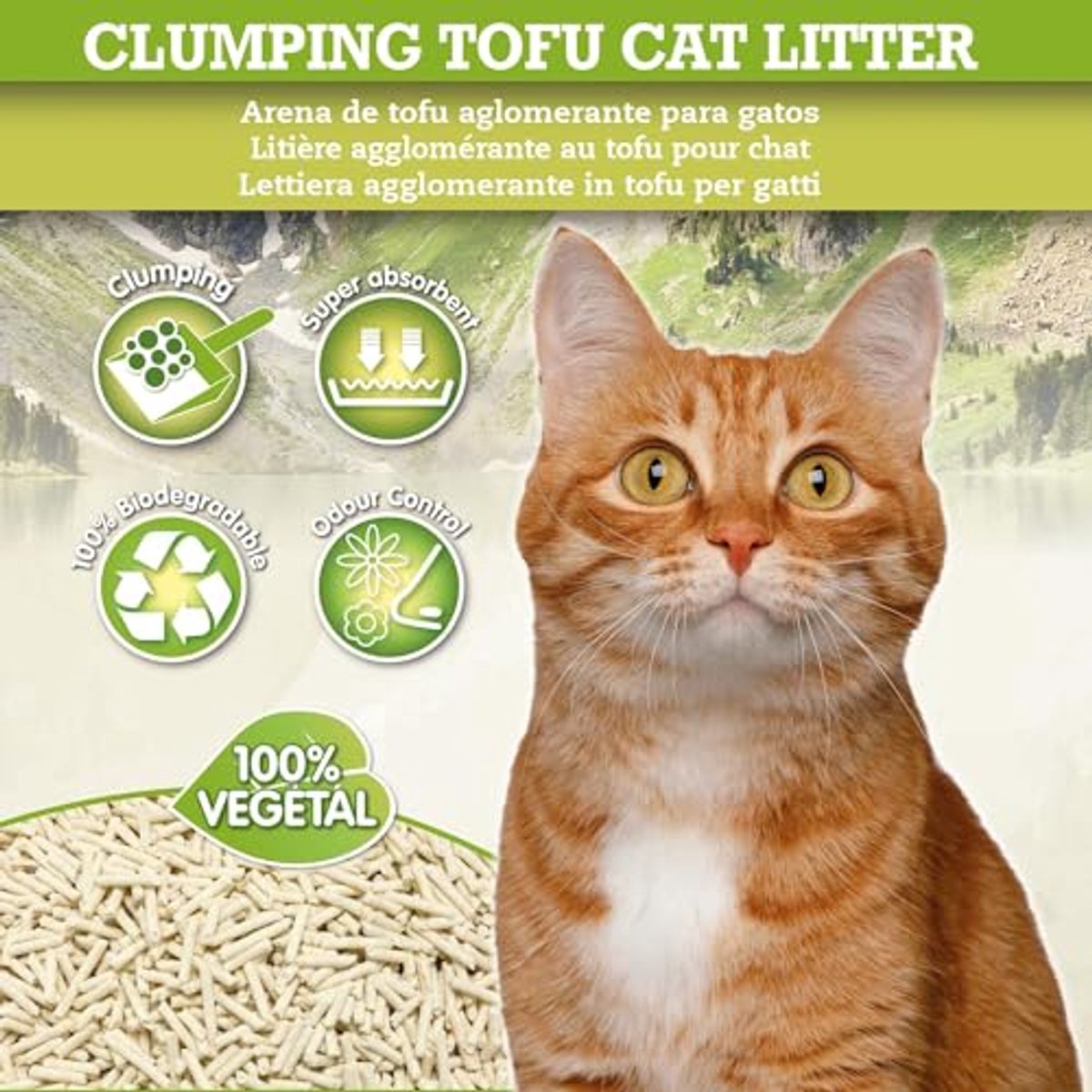 Miniatuur van productfoto 5 van Kattenbakvulling Tofu - Plantaardig Zand - Netheid Thuis - Super Absorberend - 6 Stuks - Natuurlijk