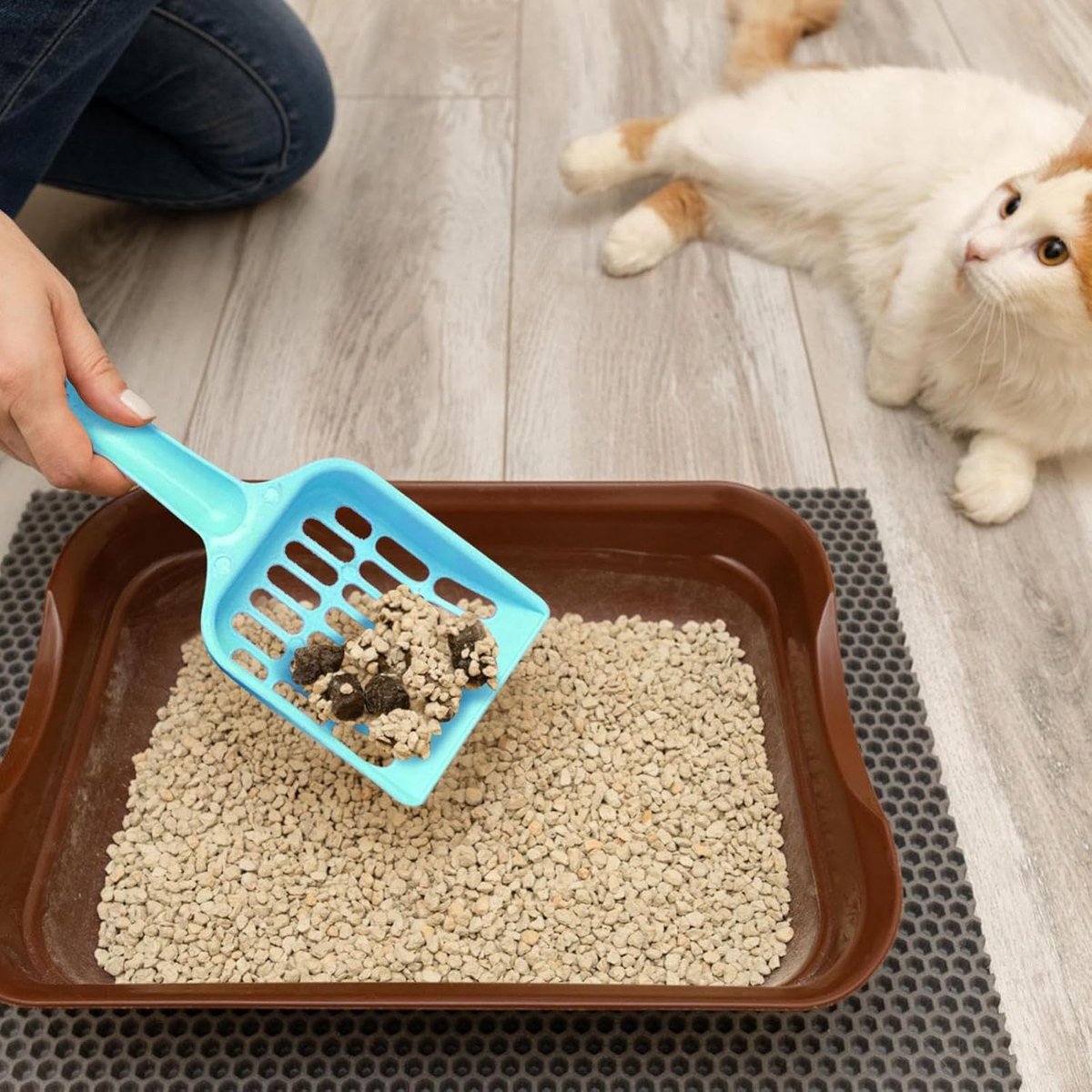 Miniatuur van productfoto 3 van Kattenbakschep - Kitten Pooper Lifter - Kattenbak Reinigen - Ruimtebesparend Ontwerp - 20 x 9 x 2.5 cm - Grijs