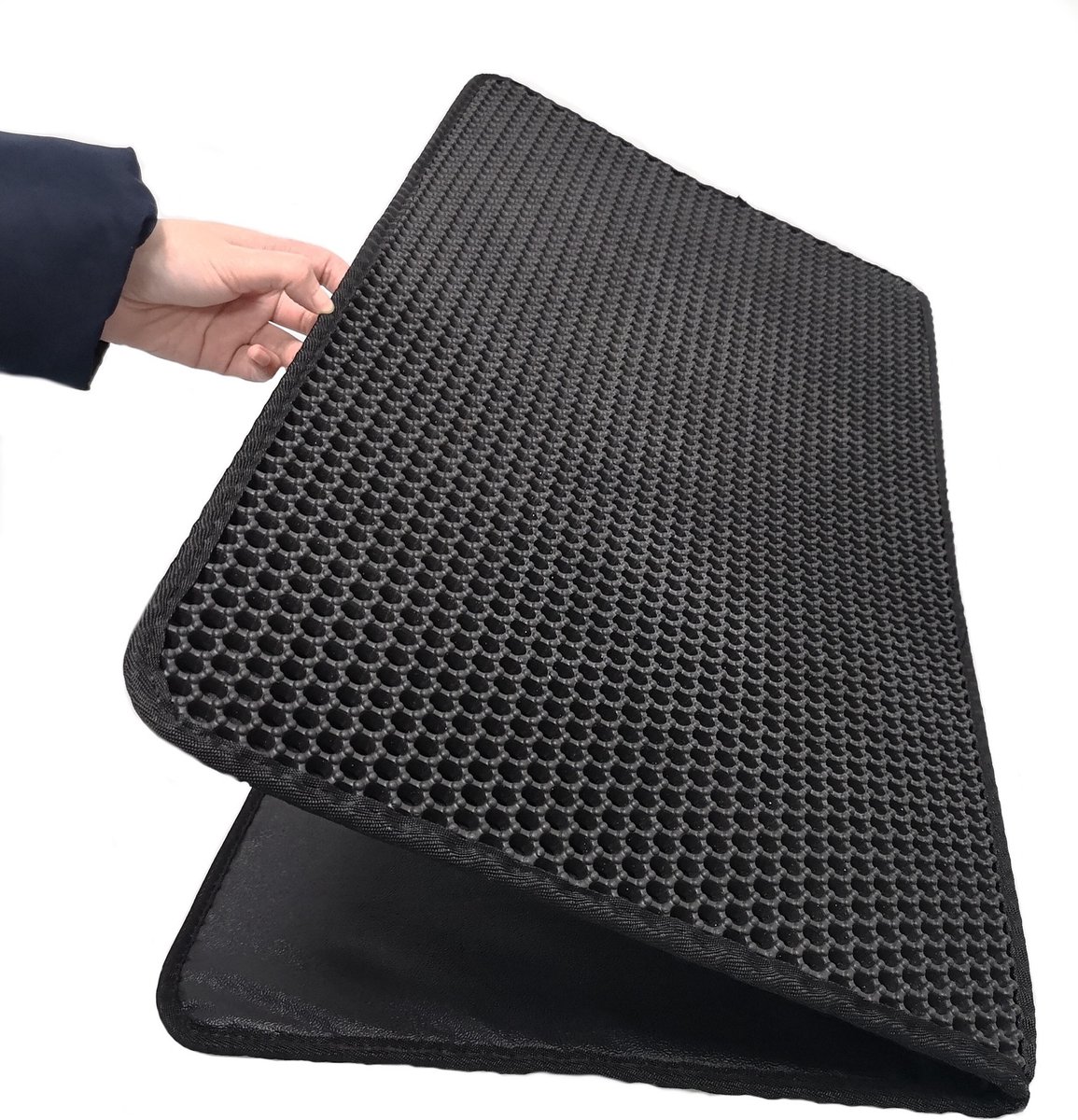 Miniatuur van productfoto 3 van Kattenbakmat XXL - Grit opvanger - Uitloopmat Kat - Eco friendly - Kattenbak Accessoires - Dubbele Laag - Waterdicht dubbele laag - 50*70cm - Waterdicht - Dubbele laag - Honingraatstructuur