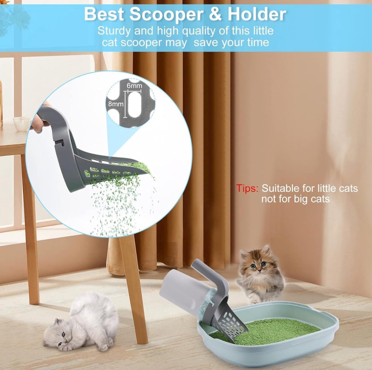 Miniatuur van productfoto 6 van Kattenbakschep - Kattenbakschep Met Kattenbakzakken - Shovel - Poepschep - Kattenbakschep Met Houder - Vangt Onlasting Op - Kattenschep Met Container - Huisdieren - Katten - Oranje
