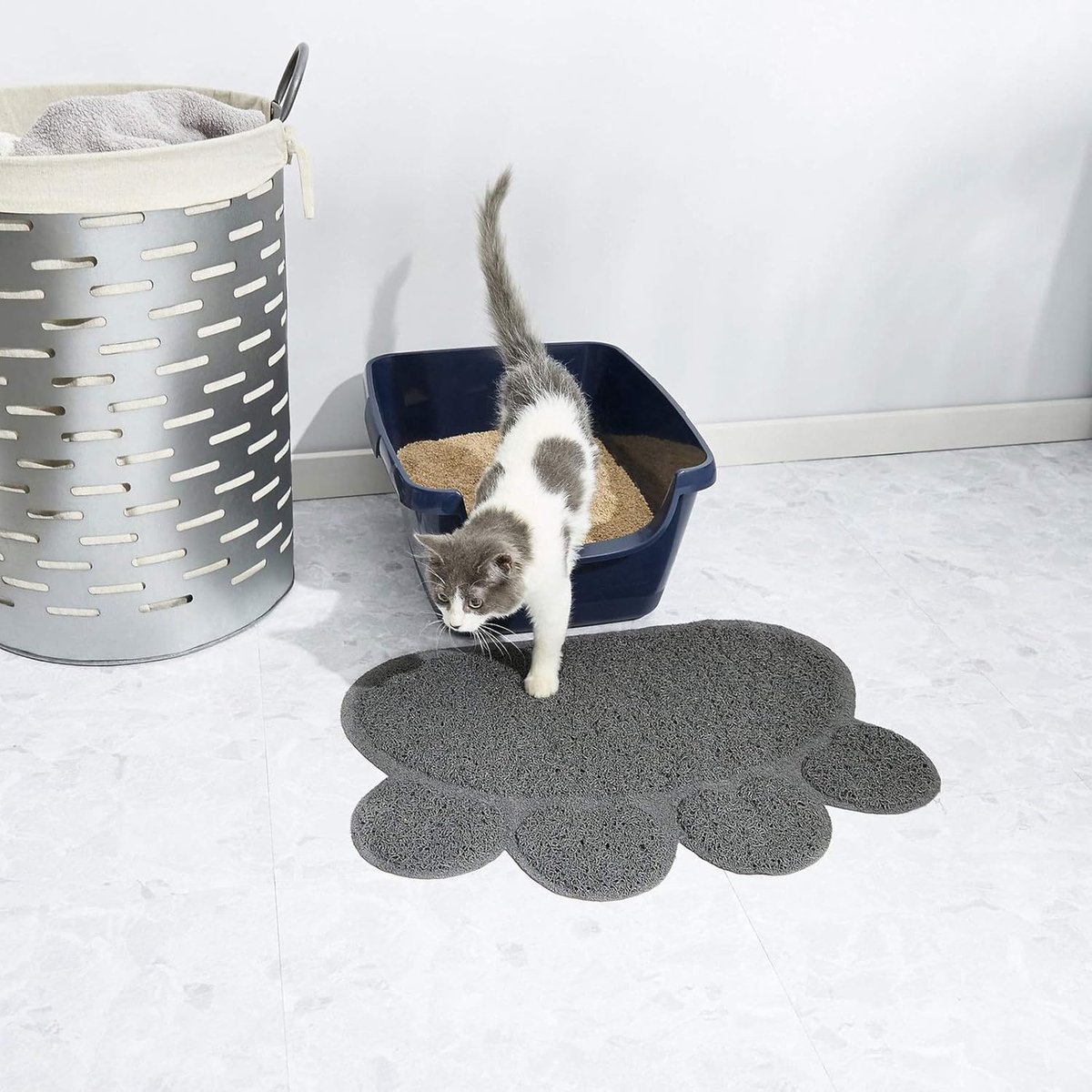 Miniatuur van productfoto 4 van Kattenbakmat - Wasbare tapijtmat - Waterdichte PVC antislip kattenmat - Schoonloopmat Kattenbak - Kattenbak Accessoires - Binnenmat voor kittens - Kattenverzorging - Kat Benodigdheden - 40x30cm