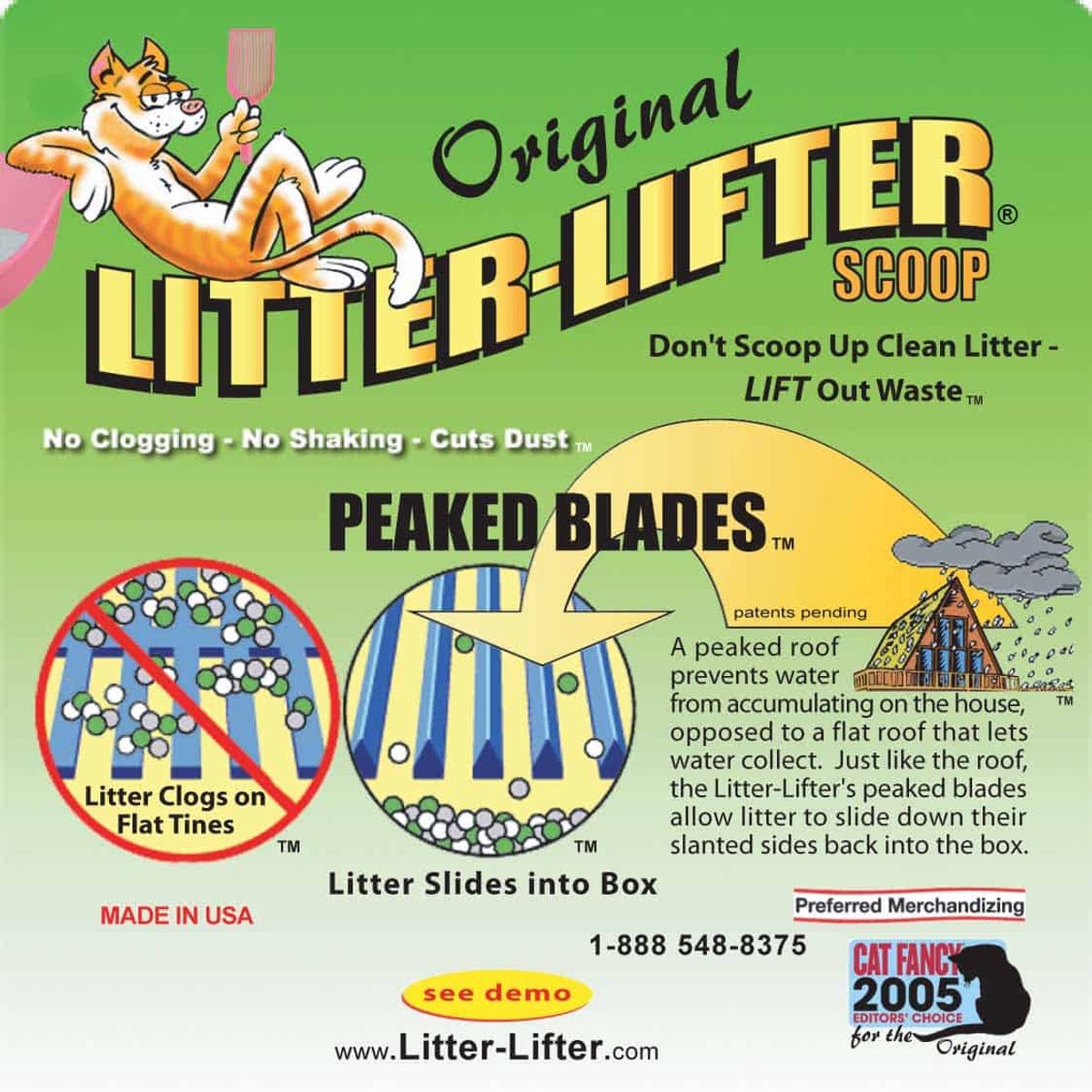 Productfoto 1 van Litter Lifter kattenbakschep - Verwijder super snel klonten en uitwerpselen, ook kleine stukjes en bespaar tijd - kleur zwart